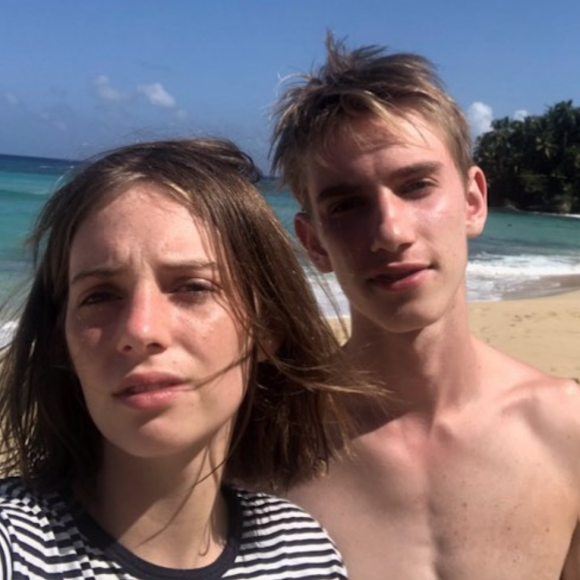 Levon Thurman Hawke et Maya Hawke, les enfants d'Uma Thurman et Ethan Hawke. Février 2019.