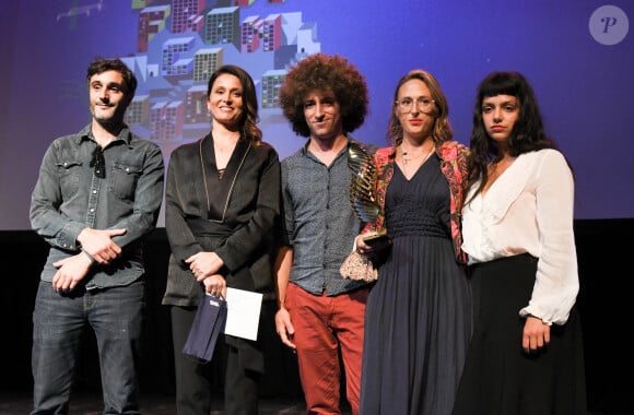 Charlène Favier, Valois Magelis (jury des étudiants francophones) pour "Slalom", Noée Abita lors de la cérémonie de clôture et remise de prix du Festival du film Francophone d'Angoulême 2020 le 2 septembre 2020. © Coadic Guirec / Bestimage