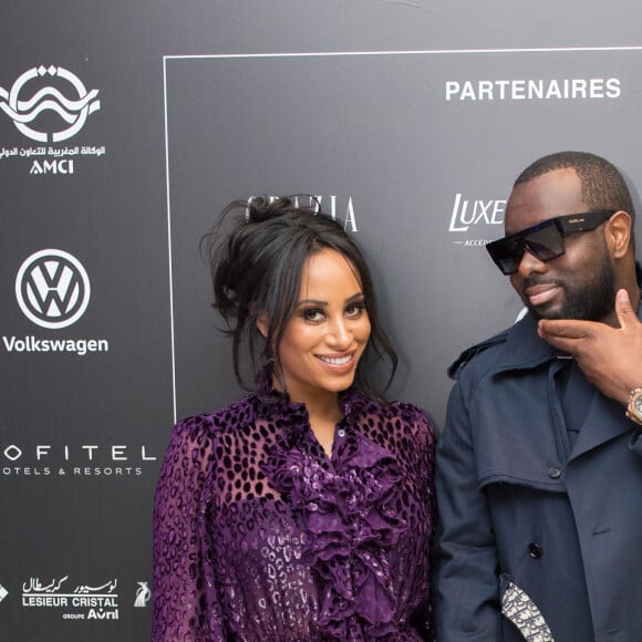 Exclusif - Le rappeur Gims (Maître Gims - Gandhi Djuna) et sa femme Demdem Djuna lors du photocall de la 14ème édition du Casa Fashion Show au Sofitel Casablanca Tour Blanche à Casablanca, Maroc, le 20 avril 2019. © Philippe Doignon/Bestimage 