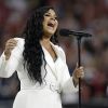 Demi Lovato chante l'hymne national avant le début du match du 54e Super Bowl au Hard Rock Stadium à Miami, Floride. Le 2 février 2020. ©John Angelillo/UPI/ABACAPRESS.COM