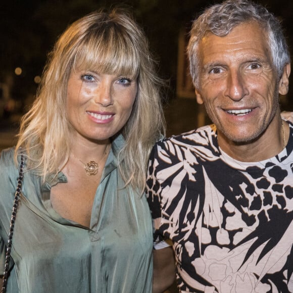 Exclusif - Nagui et sa femme Mélanie Page - F.Xavier Demaison et F. Berléand dans la pièce "Par le Bout du Nez" lors du Festival de Ramatuelle, le 2 août 2020. © Cyril Bruneau / Festival de Ramatuelle / Bestimage 