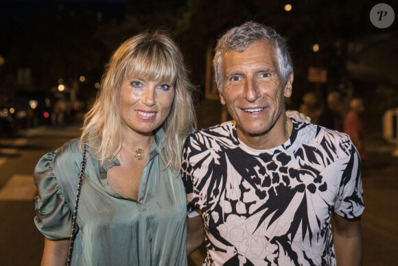 Exclusif - Nagui et sa femme Mélanie Page - F.Xavier Demaison et F. Berléand dans la pièce "Par le Bout du Nez" lors du Festival de Ramatuelle, le 2 août 2020. © Cyril Bruneau / Festival de Ramatuelle / Bestimage 