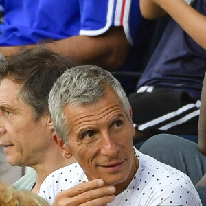 Nagui et sa femme Mélanie Page dans les tribunes lors du quart de finale de la Coupe du Monde Féminine de football opposant les Etats-Unis à la France au Parc des Princes à Paris, France, le 28 juin 2019. Les USA ont gagné 2-1. © Pierre Perusseau/Bestimage