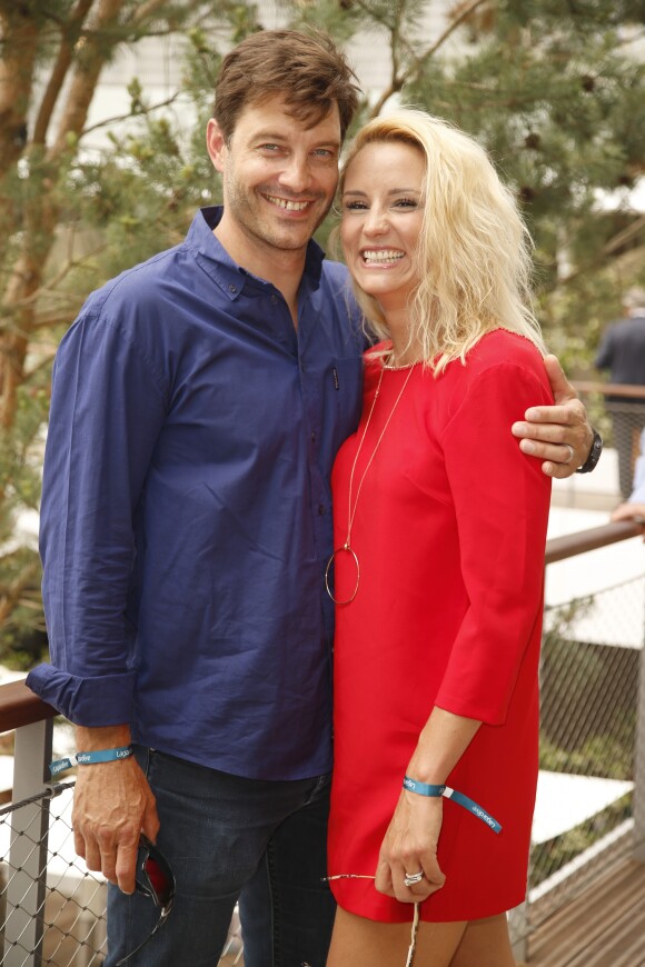 Elodie Gossuin-Lacherie et son mari Bertrand Lacherie - People au village lors des internationaux de tennis de Roland Garros.