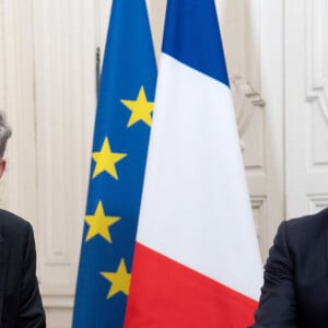 Le président Emmanuel Macron, Reed Hastings (Netflix) - Le président E. Macron rencontre des hommes d'affaires lors du sommet Choose France à Versailles, le 20 janvier 2020. © Pierre Villard / Pool / Bestimage