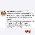 Lou Pernaut, fille de Jean-Pierre Pernaut et de Nathalie Marquay, a évoqué le départ de son père du JT de 13h de TF1. Le 15 septembre 2020.