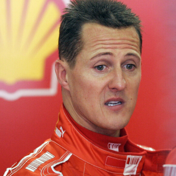 Michael Schumacher à Barcelone (Espagne) pour les essais Ferrari en F1.