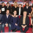 Sébastien Castro, Stéphane De Groodt, Rossy de Palma, Christian Clavier, Carole Bouquet, Brahim Zaibat, Charles Pasi, Véronick Sévère, Michel Drucker, Dimitri Rassam et Khatia Buniatishvili - Enregistrement de l'émission "Vivement Dimanche" à Paris, le 17 décembre 2014.