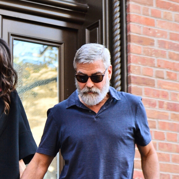 George Clooney et sa femme Amal Alamuddin Clooney sont à New York pour fêter leur 5ème anniversaire de mariage, le 27 septembre 2019 