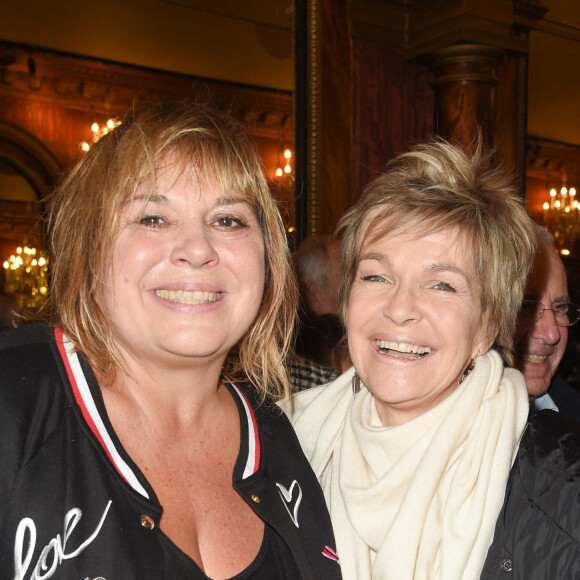 Michèle Bernier et Véronique Jannot - People à la générale du woman show "Vive Demain !" de Michèle Bernier au théâtre des Variétés à Paris le 28 janvier 2019. © Coadic Guirec/Bestimage