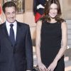 Nicolas Sarkozy et sa femme Carla Bruni-Sarkozy - Dîner d'Etat en l'honneur du président irakien Jalal Talabani à l'Elysée.