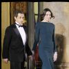 Nicolas Sarkozy et sa femme Carla Bruni-Sarkozy - Dîner d'Etat en l'honneur du président Medvedev à l'Elysée le 2 mars 2010.