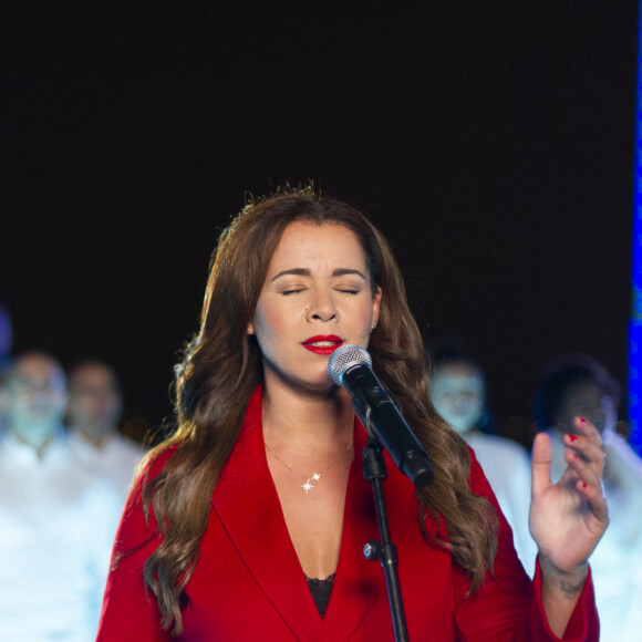 Exclusif - Chimène Badi - Concert anniversaire des 130 ans de la Tour Eiffel à Paris, au troisième étage, et qui sera diffusé le 26 octobre sur France 2. Le 3 octobre 2019. © Pierre Perusseau/ Bestimage 