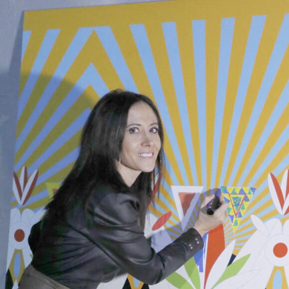 Fabienne Carat - Lancement de la collection de mouchoirs "Lotus by MIKA" à l'Atelier des Lumières à Paris. Le 1er octobre 2020 © Christophe Aubert via Bestimage