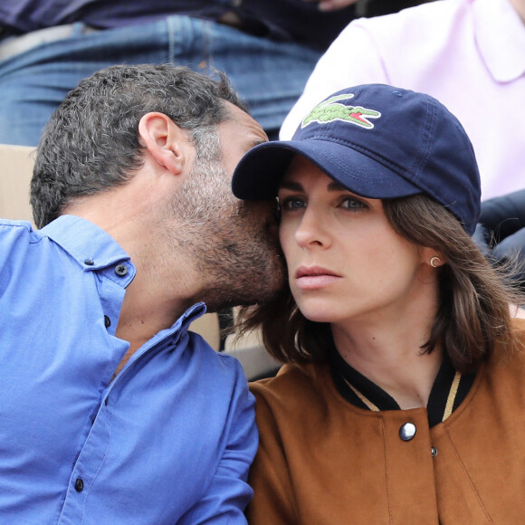 Florent Peyre et sa compagne Virginie dans les tribunes lors des internationaux de tennis de Roland Garros à Paris, France, le 3 juin 2019. © Jacovides-Moreau/Bestimage