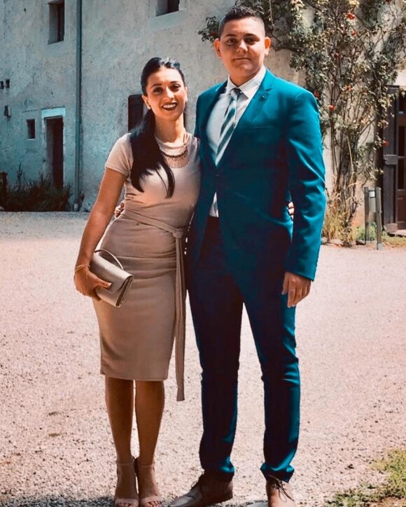 Aubin de "Koh-Lanta" et sa fiancée Eléa très chic pour un mariage, photo postée sur Instagram le 14 juillet 2020
