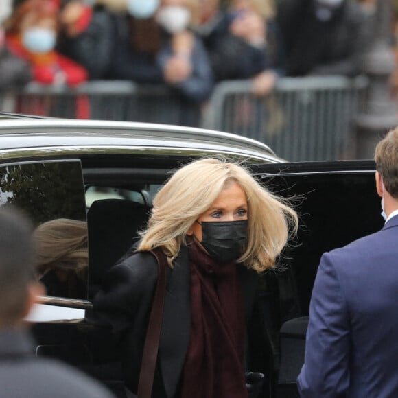 Brigitte Macron - Les obsèques de Juliette Gréco en l'église Saint-Germain-des-Prés, à Paris le 5 octobre 2020. © Jacovides-Moreau/Bestimage