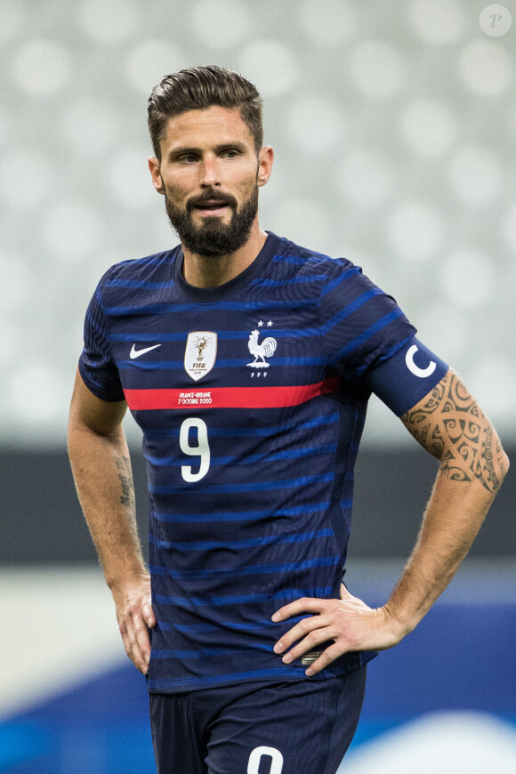 Olivier Giroud - Match de football amical France / Ukraine (7-1) au Stade de France le 7 octobre 2020. © Cyril Moreau / Bestimage