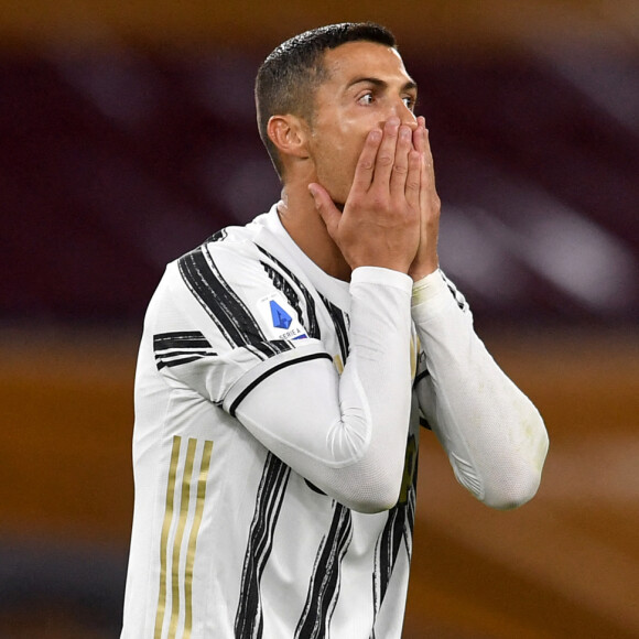 Cristiano Ronaldo lors du match de football AS Roma / Juventus de Turin (2-2) au stade Olimpico de Rome, 2020.