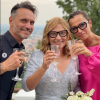 Nicoletta Mantovani, la veuve de Luciano Pavarotti, et deux invités de son mariage qui a eu lieu le 20 septembre 2020 à Bologne.