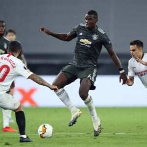 Paul Pogba en demi-finale de la Ligue Europa face au FC Séville. Le 16 août 2020. © Panoramic / Pool / UEFA / Bestimage