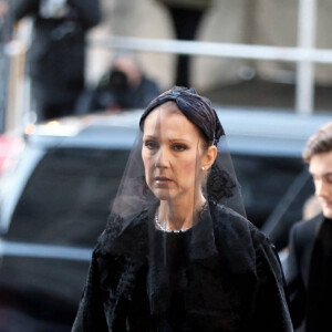 Céline Dion, ses enfants René-Charles Angélil, les jumeaux Nelson Angélil et Eddy Angélil - Obsèques nationales de René Angélil en la Basilique Notre-Dame de Montréal, le 22 janvier 2016. © Dominique Jacovides/Bestimage 