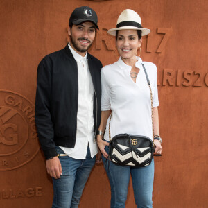 Cristina Cordula son fils Enzo - Personnalités au village lors des internationaux de France de Roland Garros à Paris, le 30 mai 2017. © - Dominique Jacovides - Cyril Moreau/ Bestimage