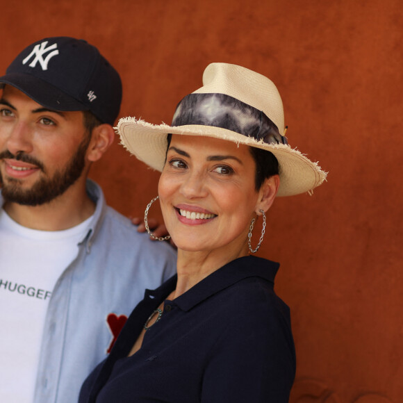 Cristina Cordula son fils Enzo au village lors des internationaux de tennis de Roland Garros à Paris, France, le 2 juin 2019. © Jacovides-Moreau/Bestimage  Celebs attending the French Tennis Open at Roland Garros in Paris, France, on June 2nd, 2019. 