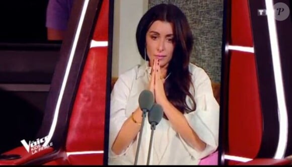 Jenifer, à distance depuis chez elle à cause du coronavirus, lors de la finale de The Voice Kids saison 7 sur TF1, le 10 octobre 2020.