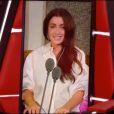 Jenifer, à distance depuis chez elle à cause du coronavirus, lors de la finale de The Voice Kids saison 7 sur TF1, le 10 octobre 2020.