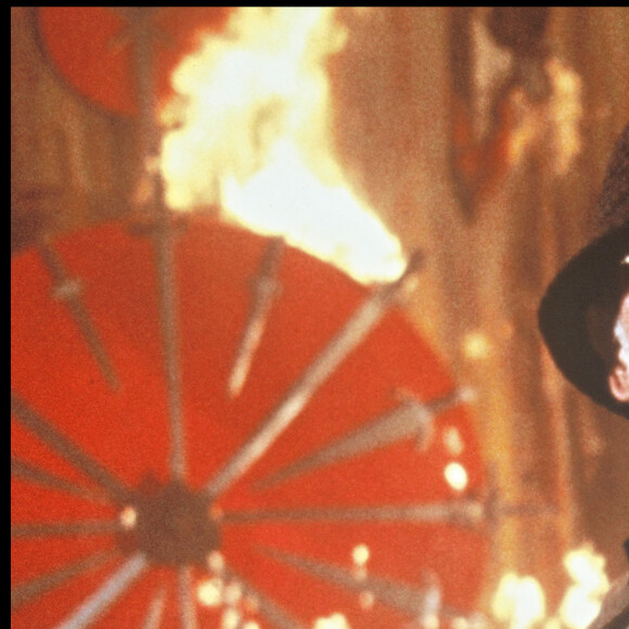 Archives- Sean Connery et Harrison Ford sur le tournage du film "Indiana Jones". 