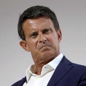 Manuel Valls, ancien premier ministre lors de la REF annuelle (Rencontre des Entrepreneurs de France), à l'Hippodrome de Longchamps, le 27 août 2020. Paris. © Stéphane Lemouton / Bestimage