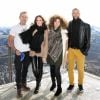 Exclusif - Tom Schacht, Marjorie Bourgeois, Manuela Lopez et Xavier Delarue visitent le Pic du Midi à 3000 mètres d'altitude dans les Pyrennées à l'occasion du "Festival Écran Jeunesse" de Lourdes, le 25 octobre 2020.