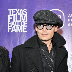 Amber Heard et son fiancé Johnny Depp - Personnalités à la cérémonie des "The Texas Film Hall of Fame Awards" à Austin, le 6 mars 2014. 