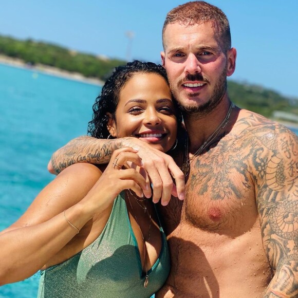 M. Pokora et Christina Milian lors de vacances, été 2020.