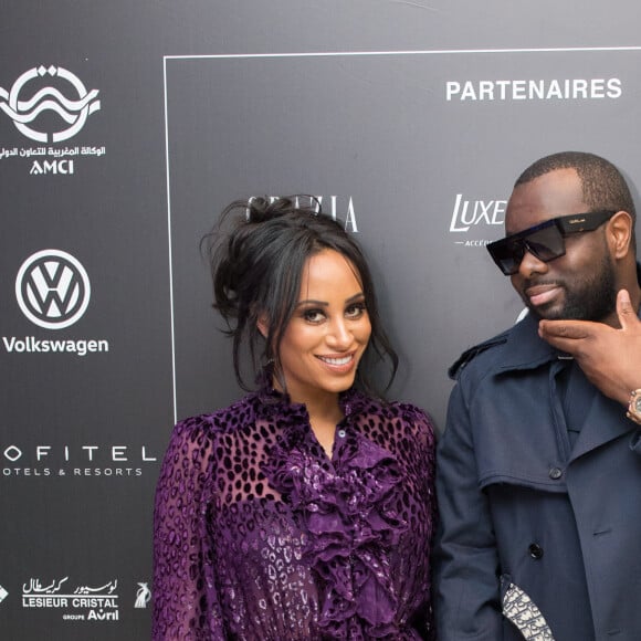 Exclusif - Le rappeur Gims (Maître Gims - Gandhi Djuna) et sa femme Demdem Djuna lors du photocall de la 14ème édition du Casa Fashion Show au Sofitel Casablanca Tour Blanche à Casablanca, Maroc, le 20 avril 2019. © Philippe Doignon/Bestimage 