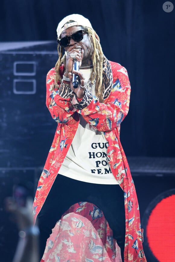 Lil Wayne en concert au Coral Sky Amphitheatre à West Palm Beach en Floride, le 25 juillet 2019.