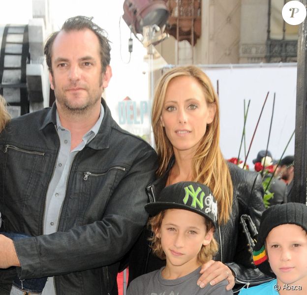 Kim Raver, Manu Boyer et leurs enfants au spectacle du Cirque du Soleil à Los Angeles. @Sara De Boer/Startraks/ABACAPRESS.COM
