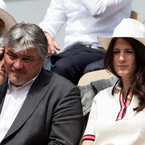 David Douillet et sa femme Vanessa Carrara - Les célébrités dans les tribunes des Internationaux de France de Tennis de Roland Garros 2019 à Paris, France, le 29 mai 2019. © Jacovides-Moreau/Bestimage