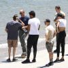 Exclusif - Ryan Dorsey, ex-mari de Naya Rivera et la famille de l'actrice se retrouvent au lac Piru pour participer à la recherche du corps le 11 juillet 2020.