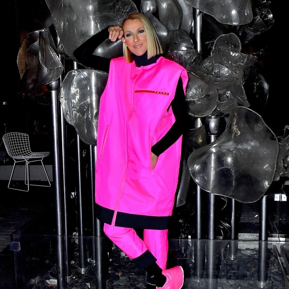 Céline Dion prend la pose pour les photographes après son show au Barclay's Center à New York, le 5 mars 2020.