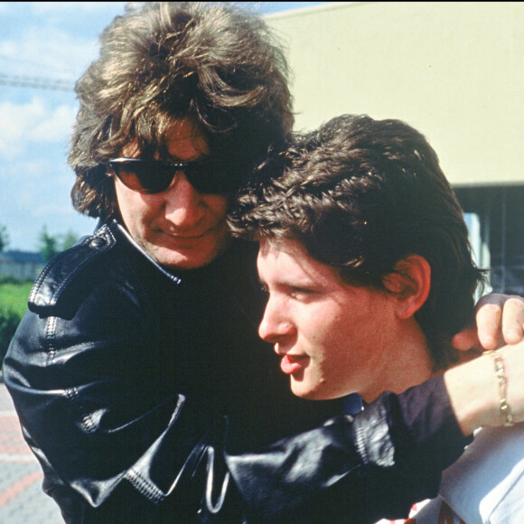 Patrick Sébastien et son défunt fils Sebastien en mai 1988.