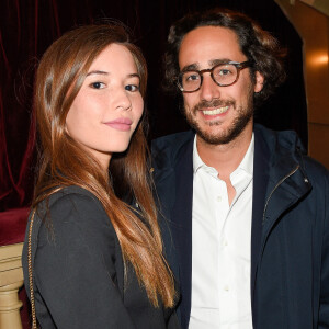 Thomas Hollande et sa compagne Emilie Broussouloux à la générale de la pièce "La Vraie Vie" au théâtre Edouard 7 à Paris © Guirec Coadic/Bestimage