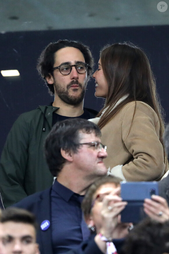 Thomas Hollande et sa compagne Emilie Broussouloux lors du match de Rugby France - Nouvelle Zélande (18-38) au stade de France à Saint-Denis le 11 novembre 2017.