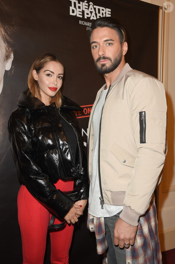 Nabilla Benattia et son fiancé Thomas Vergara - Célébrités à la repésentation "An Evening With Al Pacino" au théâtre de Paris à Paris, France, le 22 octobre 2018. © Coadic Guirec/Bestimage