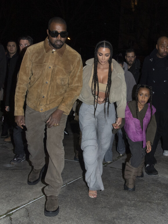 Exclusif - Kanye West, Kim Kardashian, North West - K.West présente sa 8ème collection Yeezy au siège du Parti Communiste à Paris le 2 mars 2020.
