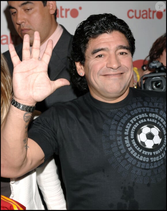 Diego Maradona en conférence de presse à Madrid.
