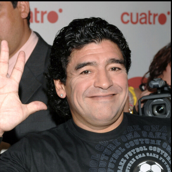 Diego Maradona en conférence de presse à Madrid.