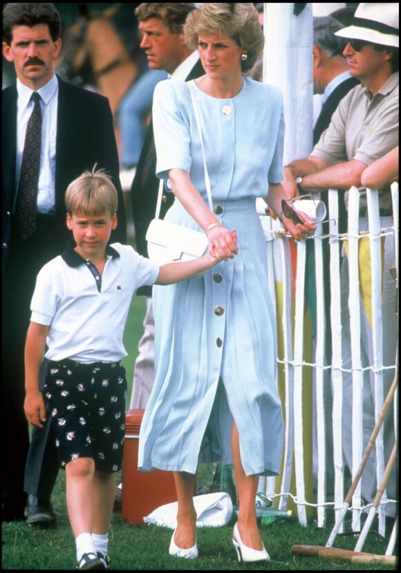 Diana et William à un match de polo en 1989.