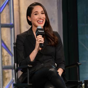 Meghan Markle en interview promotion pour la série "Suits" à New York, en 2016. 